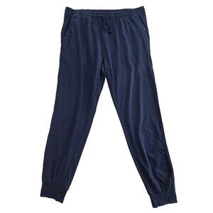 J.Crew Men's Cotton Jogger Size Large Navy Blue Elastic Waist EUC Drawstring